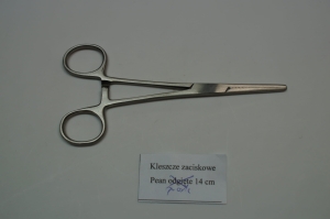 Kleszcze zaciskowe Pean proste 14 cm